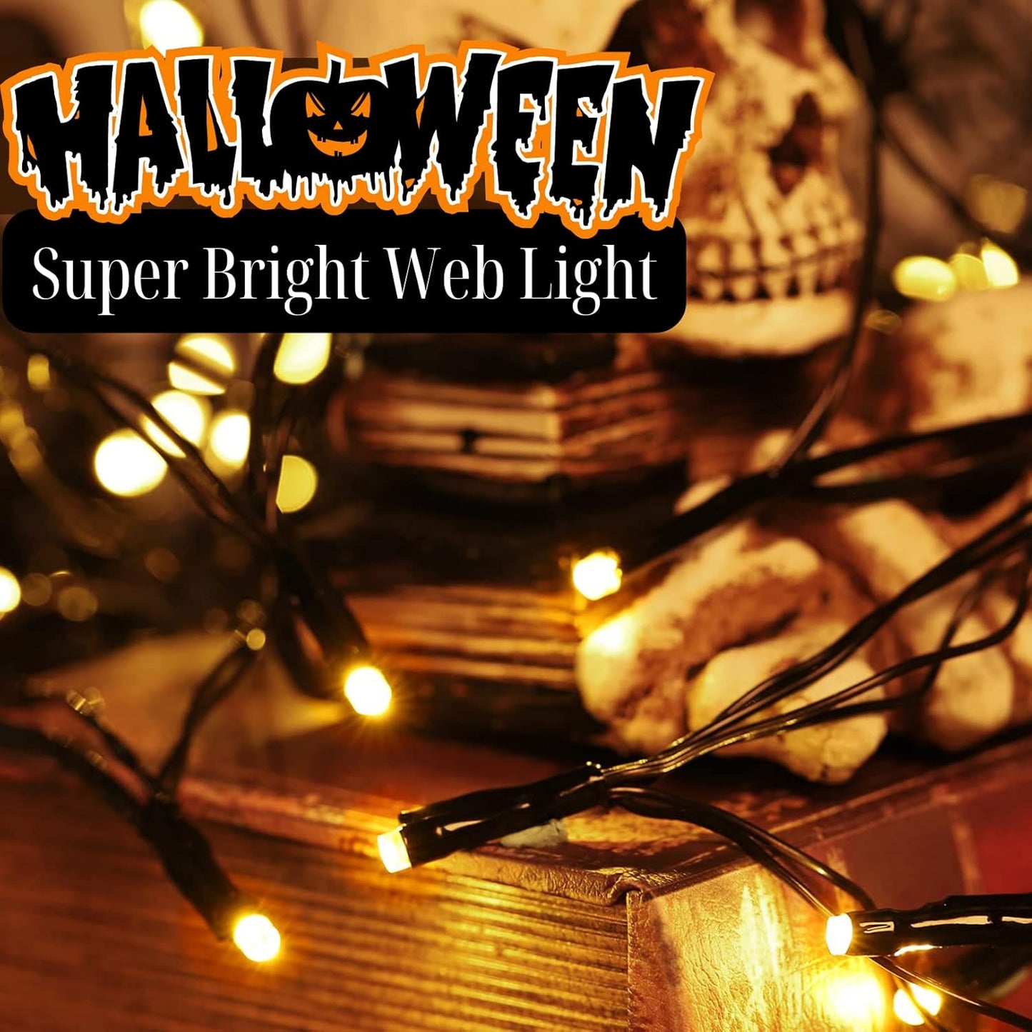 Halloween Decorations Spider Web Lights - 4FT