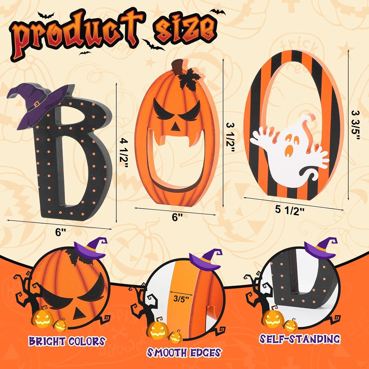BOO Sign Halloween Table Decoration Indoor