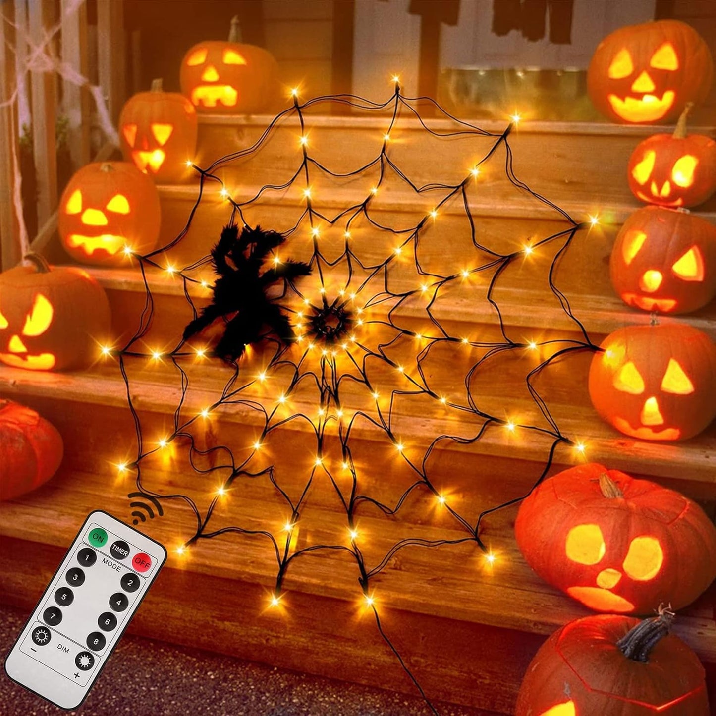 Halloween Decorations Spider Web Lights - 4FT