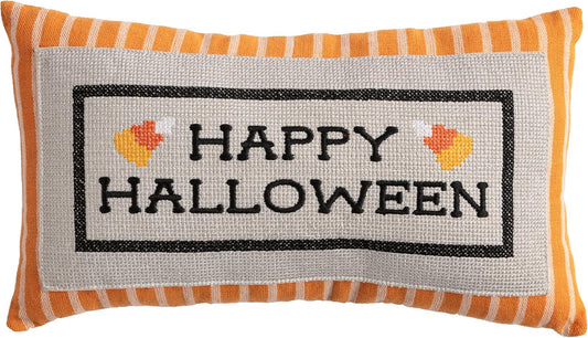 Mud Pie Embroidered Halloween Pillow, Orange